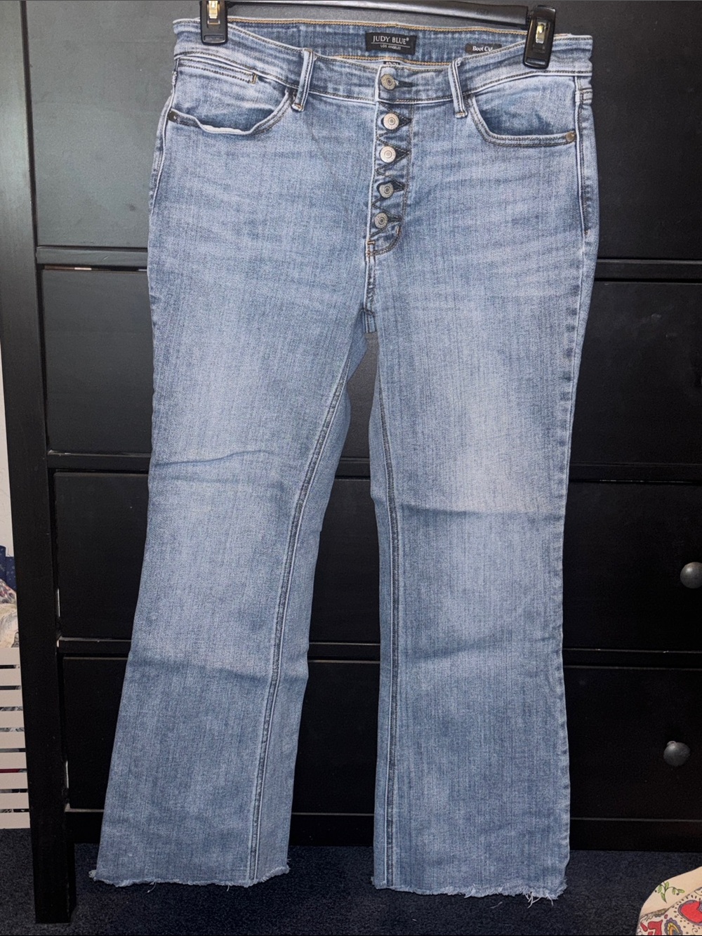 Judy Blue Light Wash Flare Jeans with Button-Fly